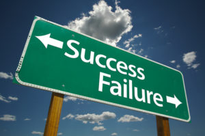 success and failure road sign