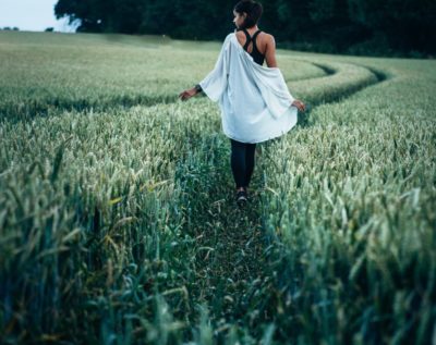 woman walking outdoors